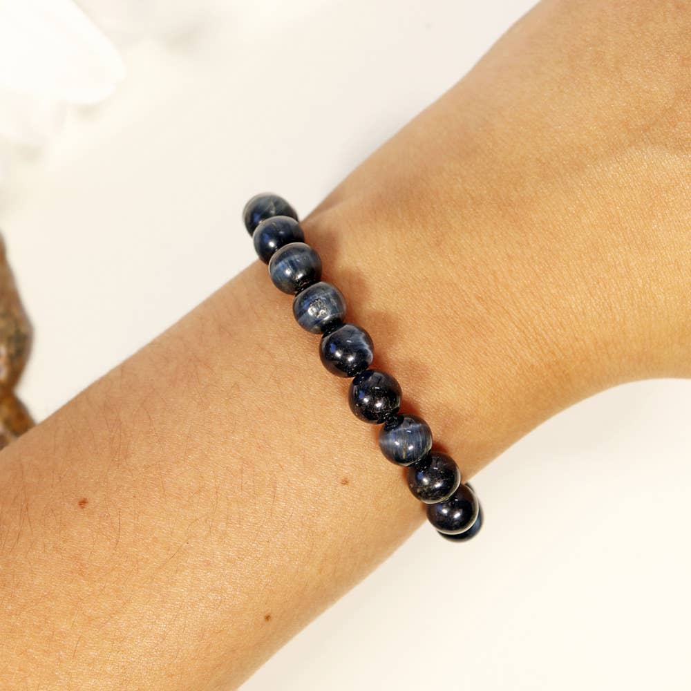 Blue Tigers Eye Bracelet 8 mm