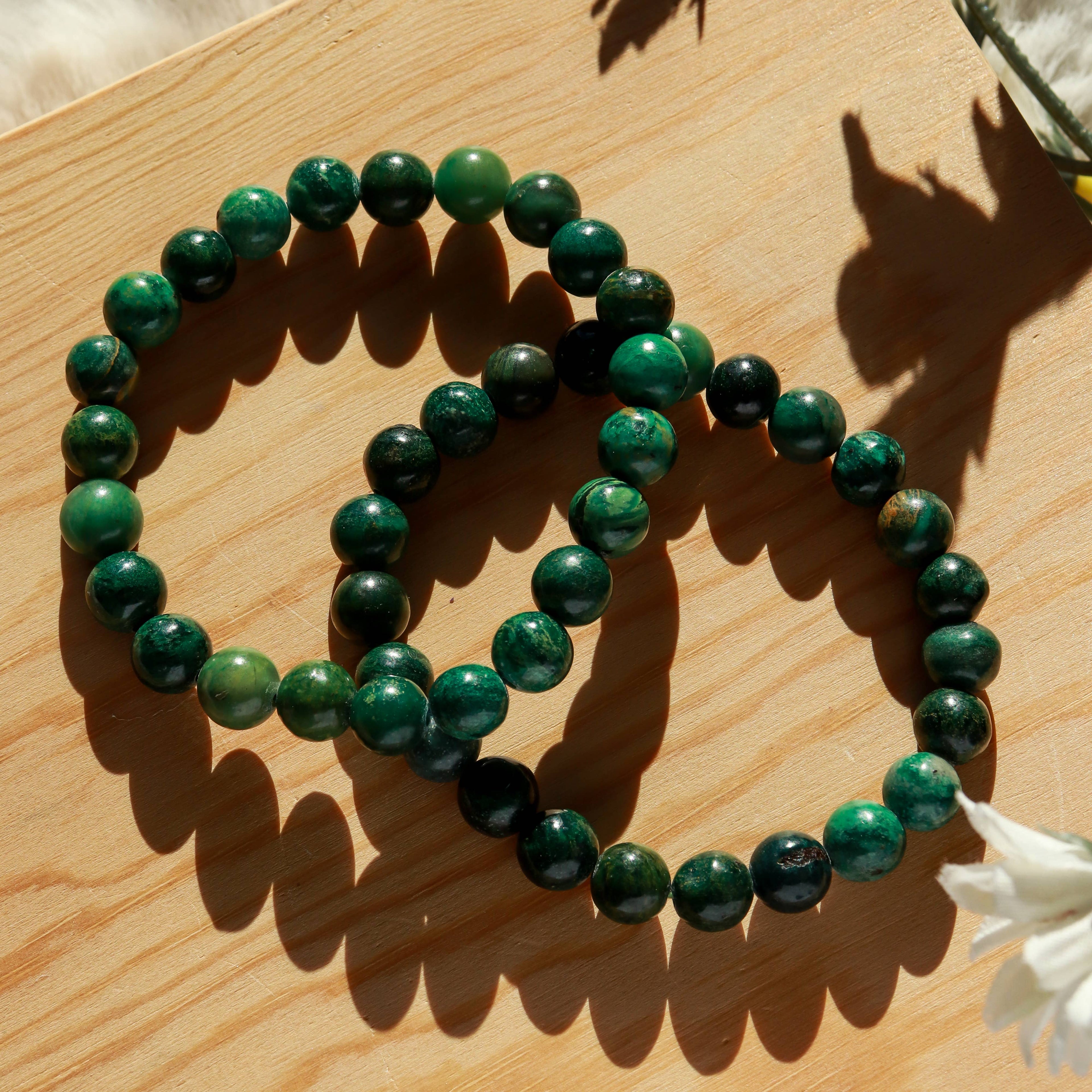 Jade Round Beaded Bracelet