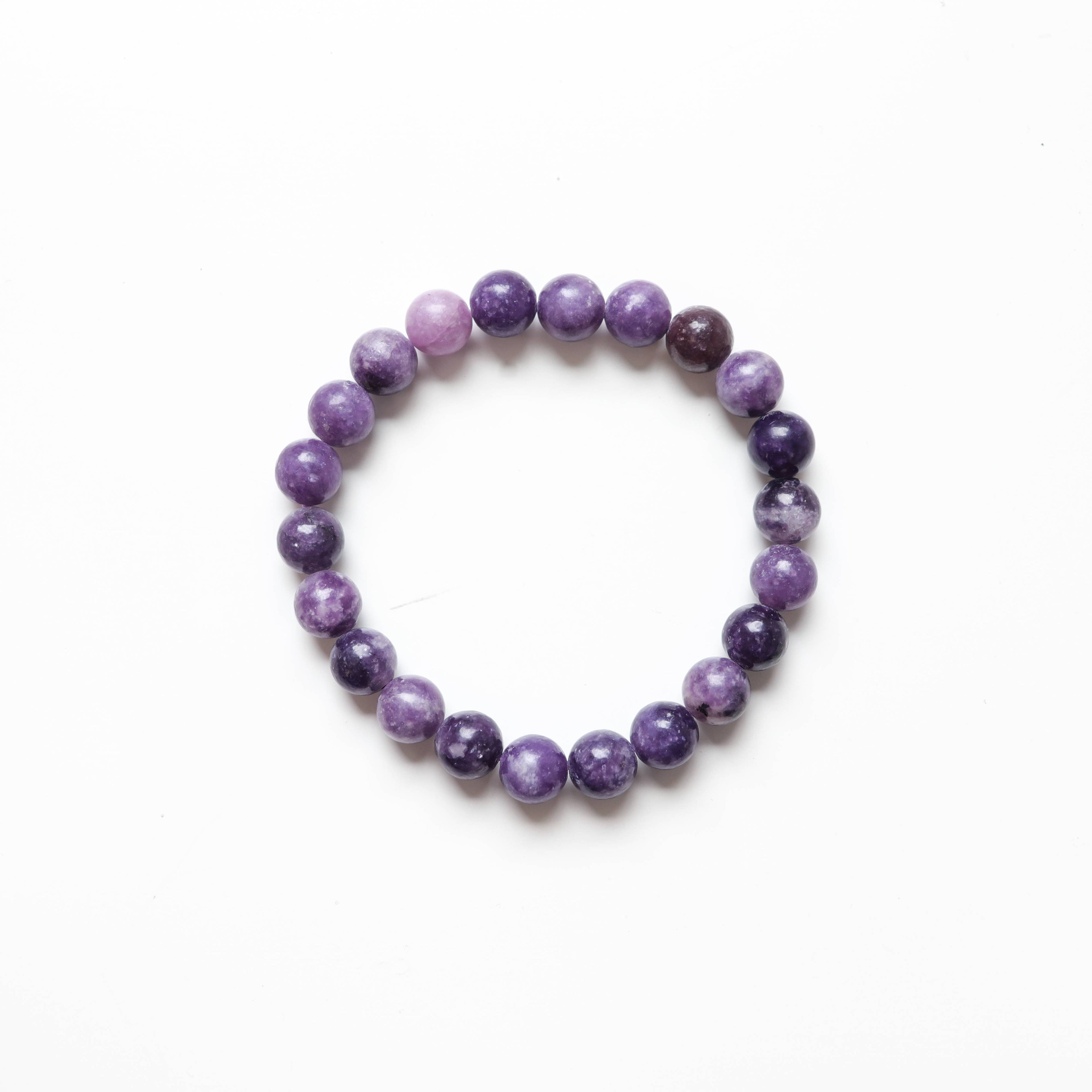 Lepidolite Round Beaded Bracelet 8 mm