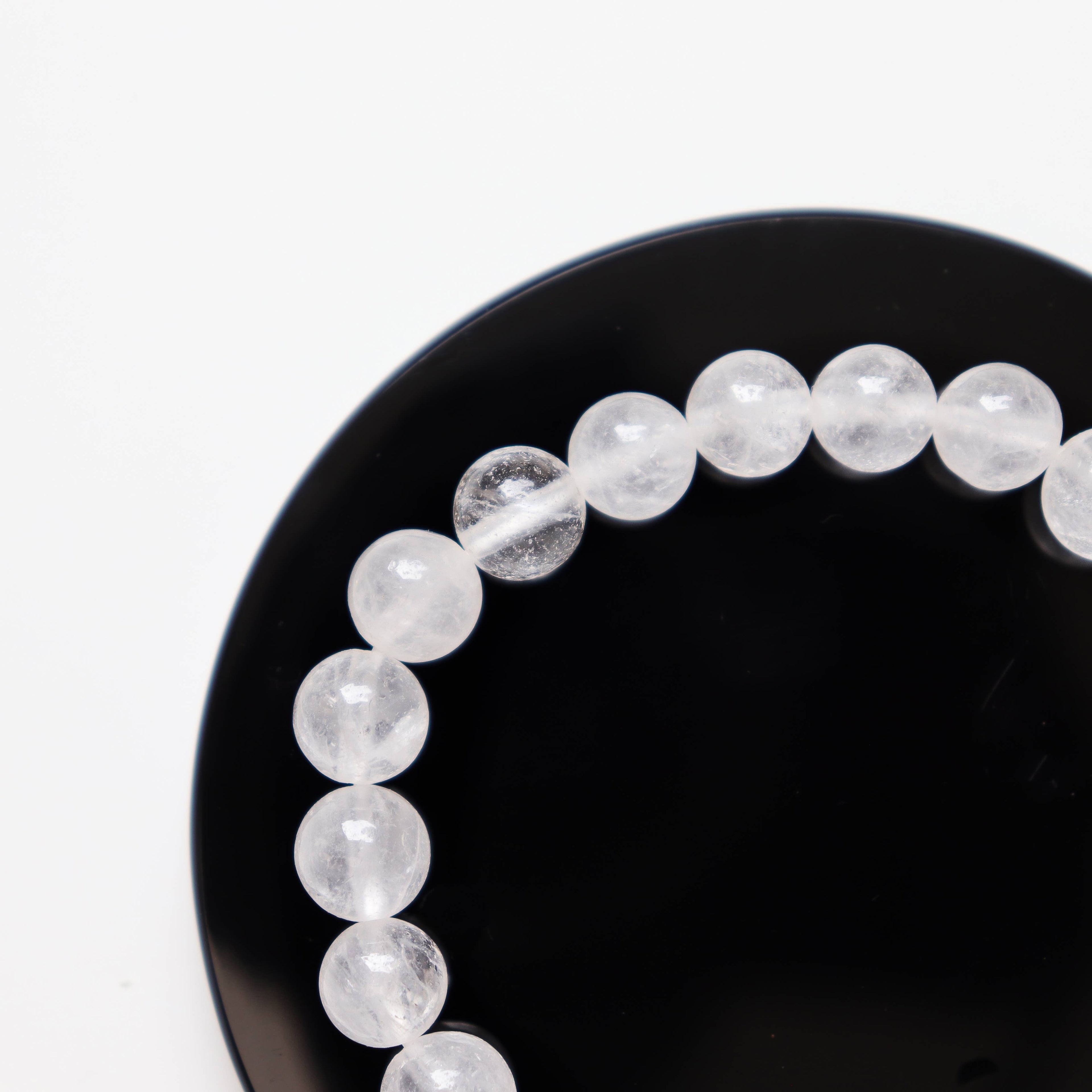Clear Quartz Round Beaded Bracelet 8 mm