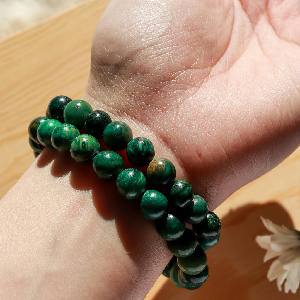 Jade Round Beaded Bracelet