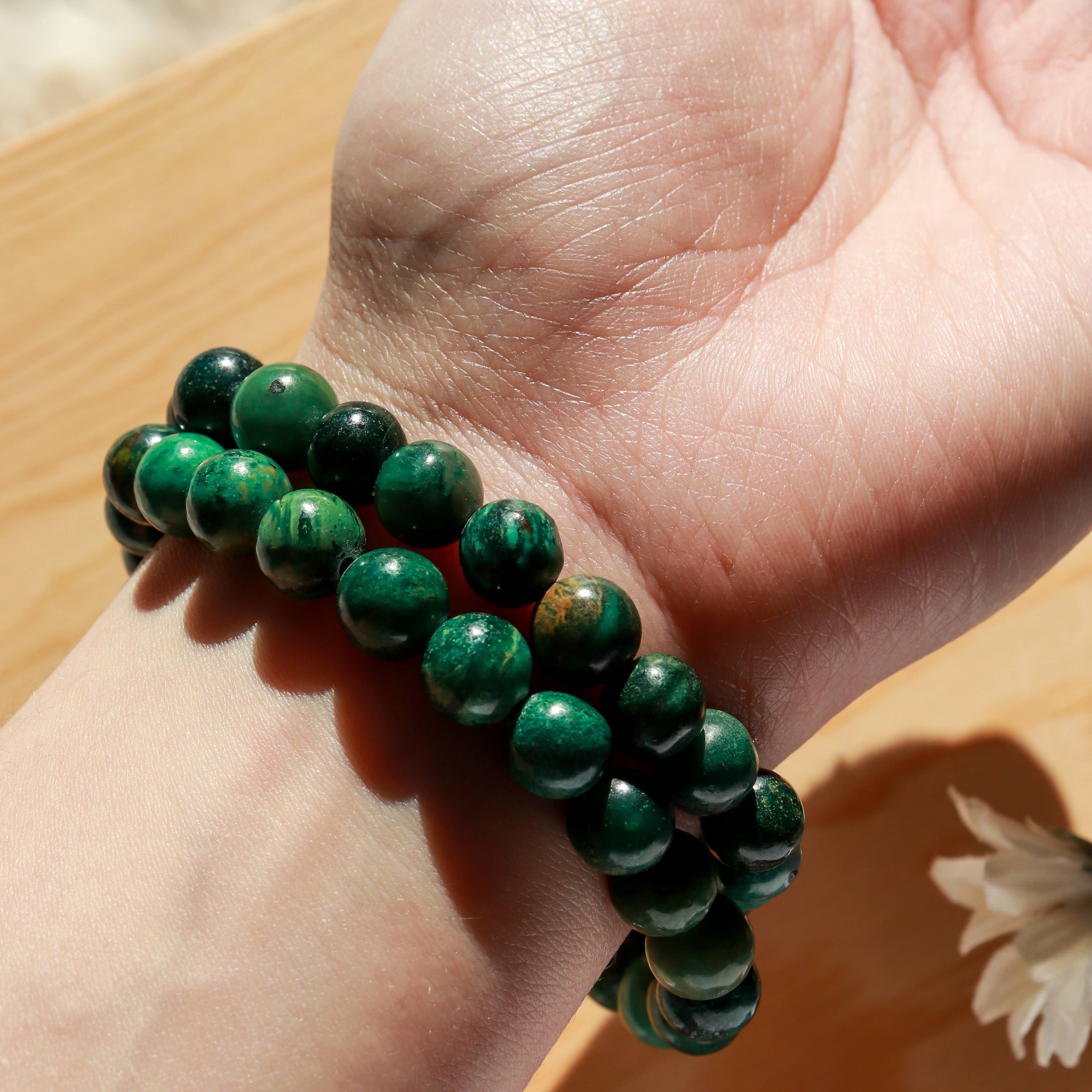 Jade Round Beaded Bracelet