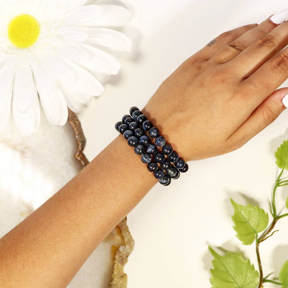 Blue Tigers Eye Bracelet 8 mm