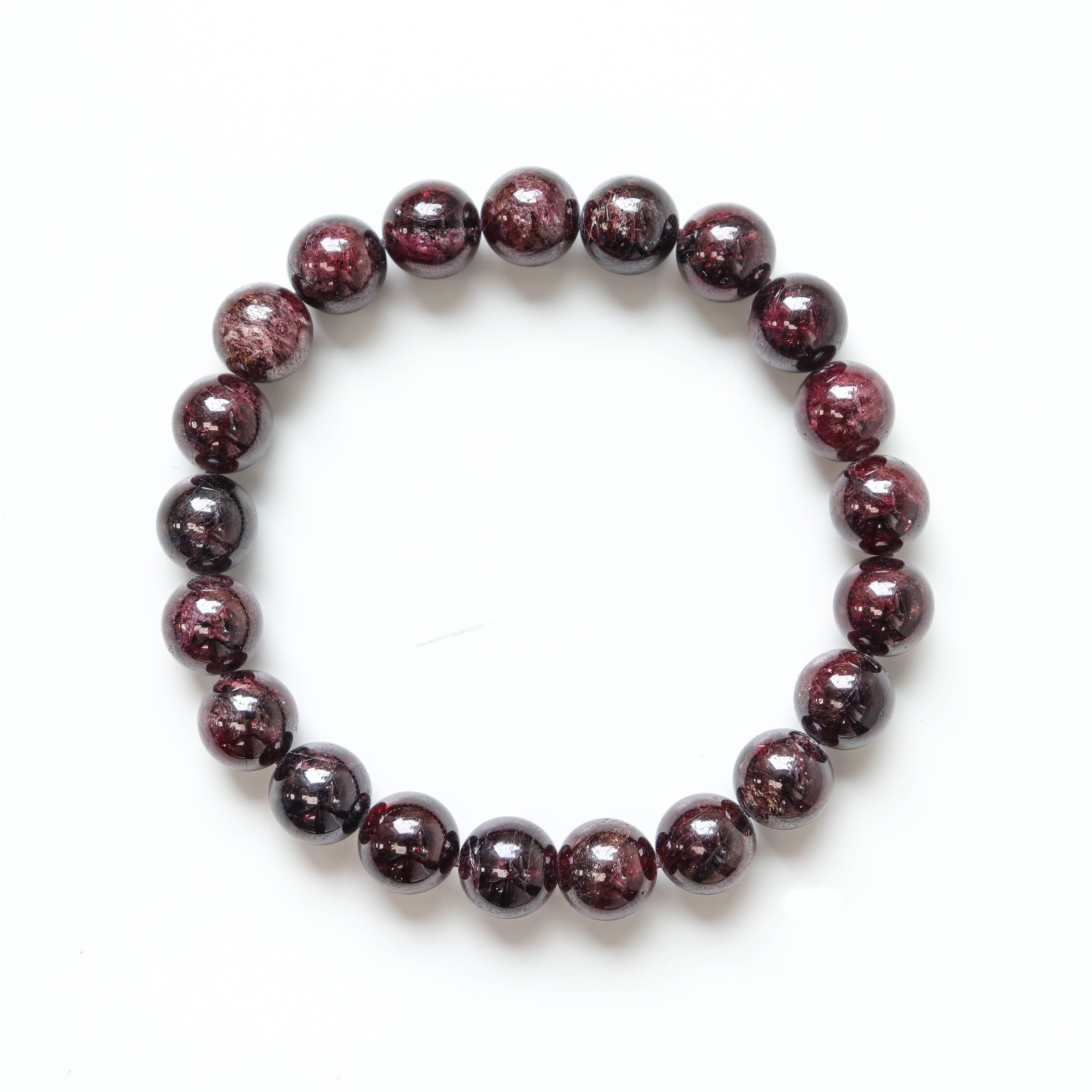Garnet Round Beaded Bracelet 8 mm