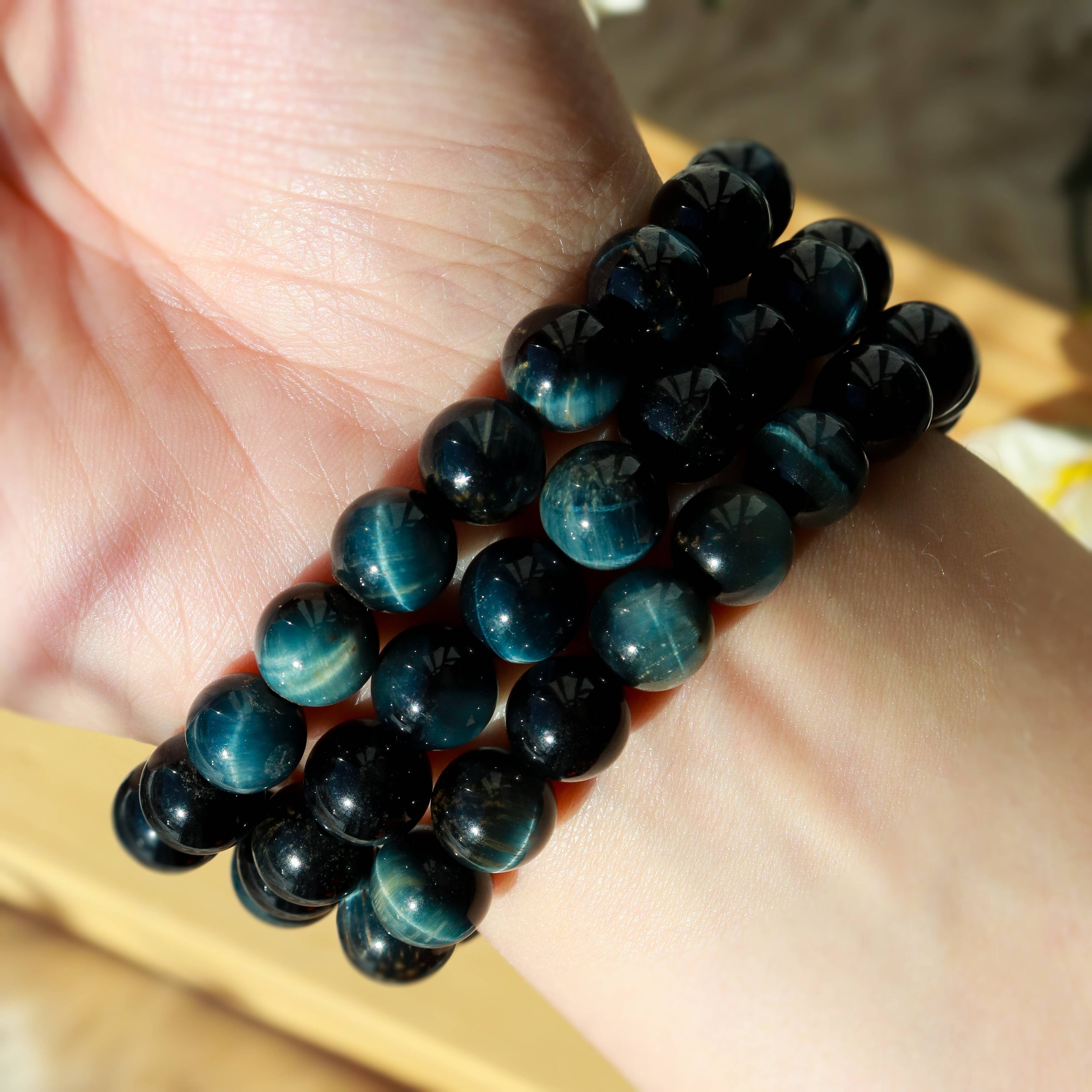 Blue Tigers Eye Bracelet 8 mm