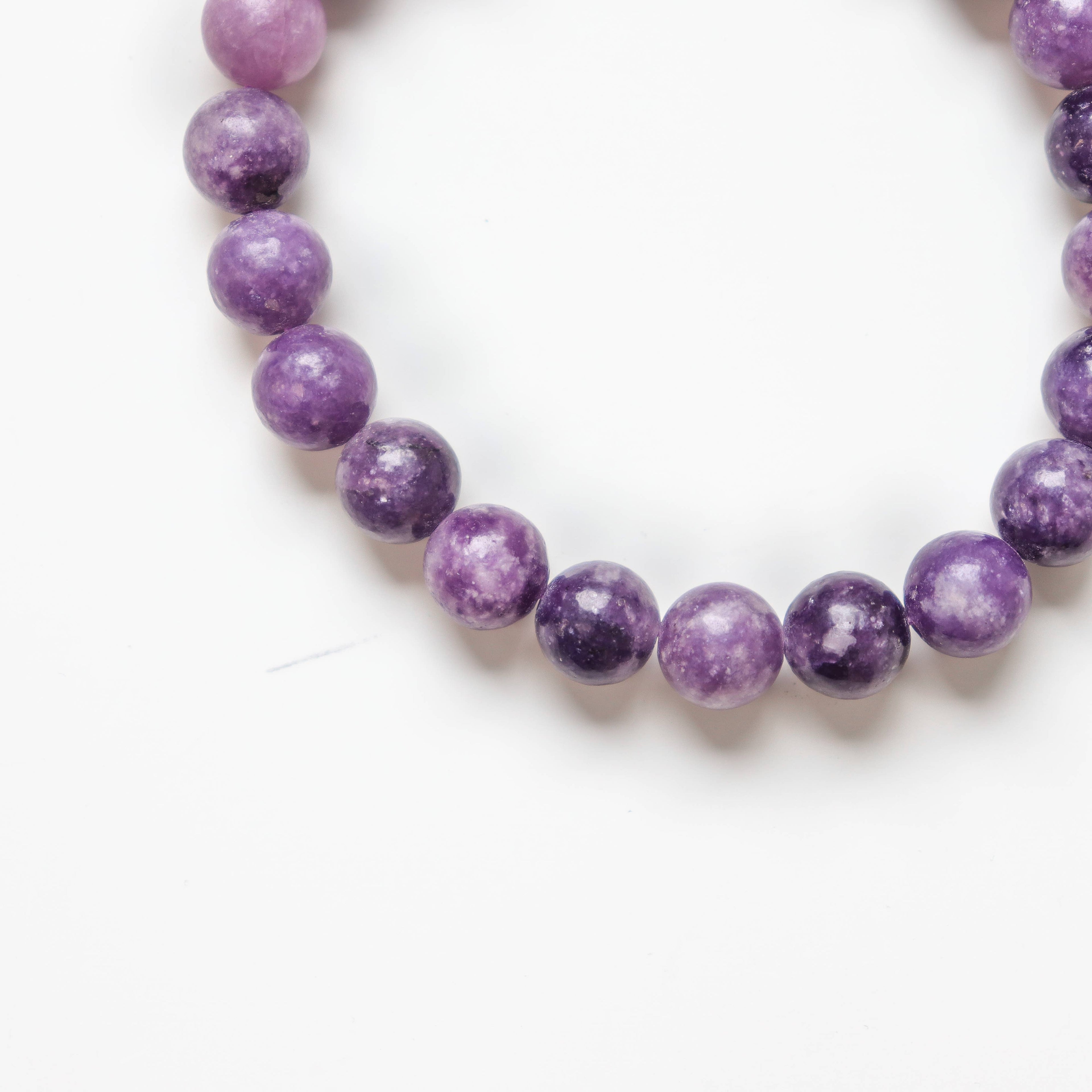 Lepidolite Round Beaded Bracelet 8 mm