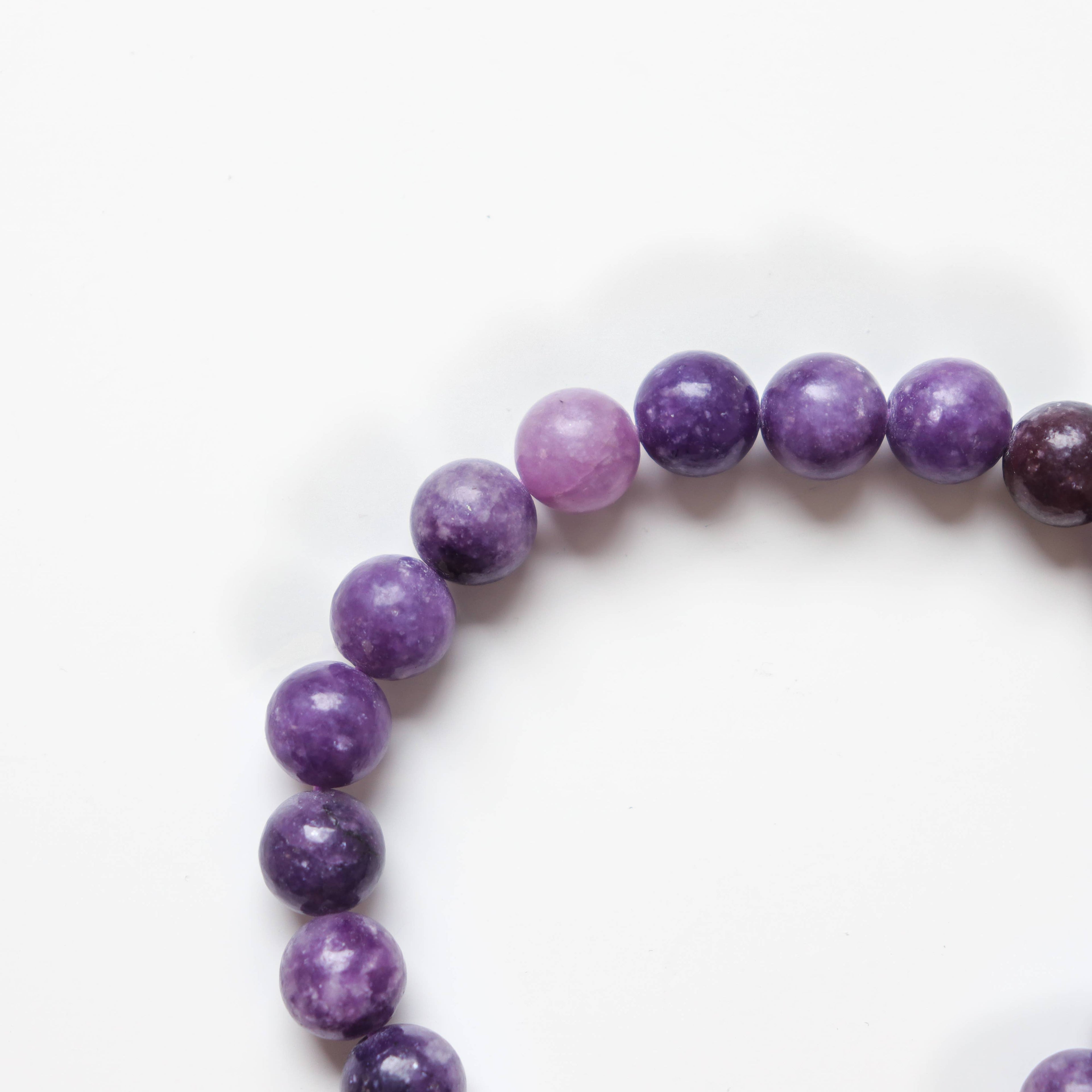 Lepidolite Round Beaded Bracelet 8 mm