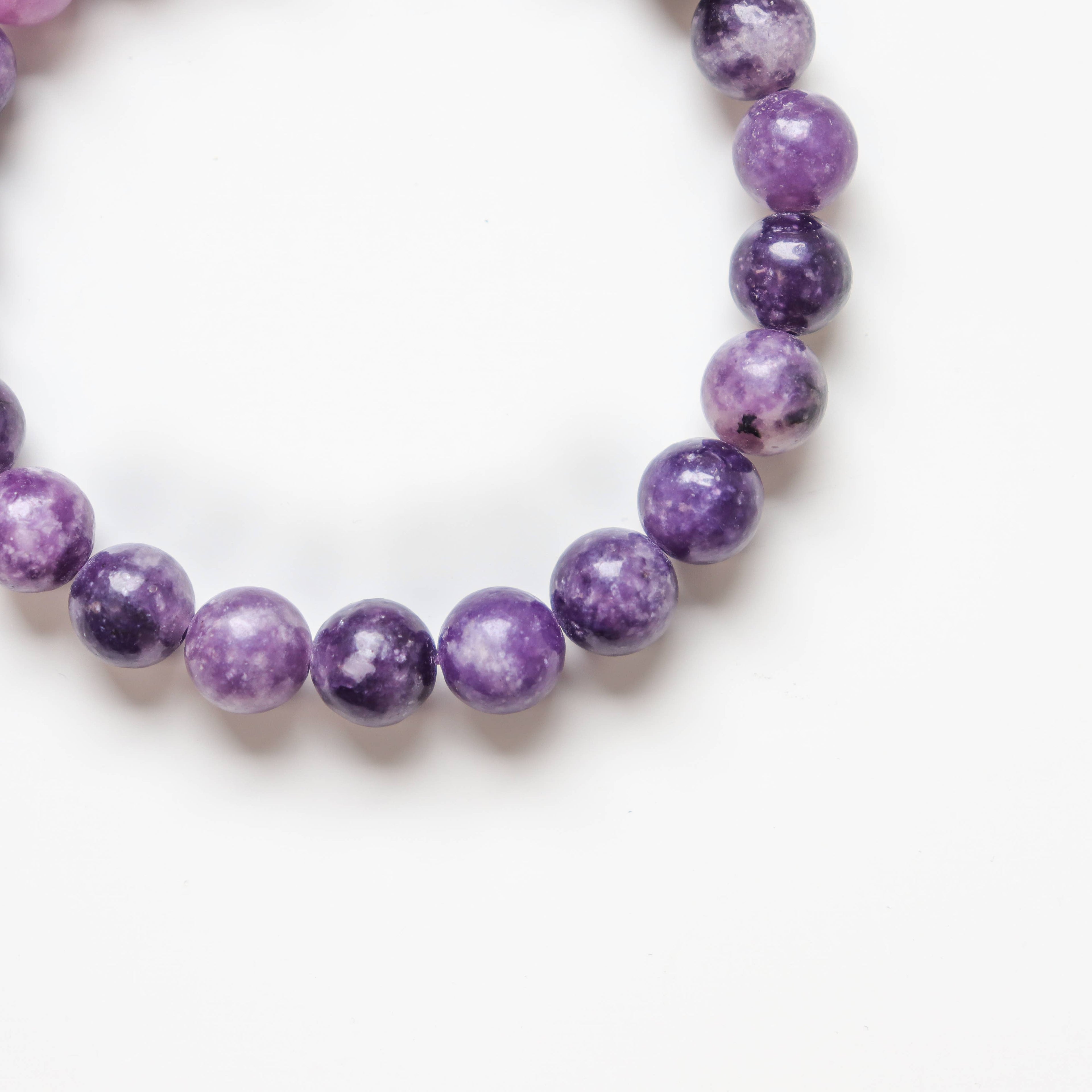Lepidolite Round Beaded Bracelet 8 mm