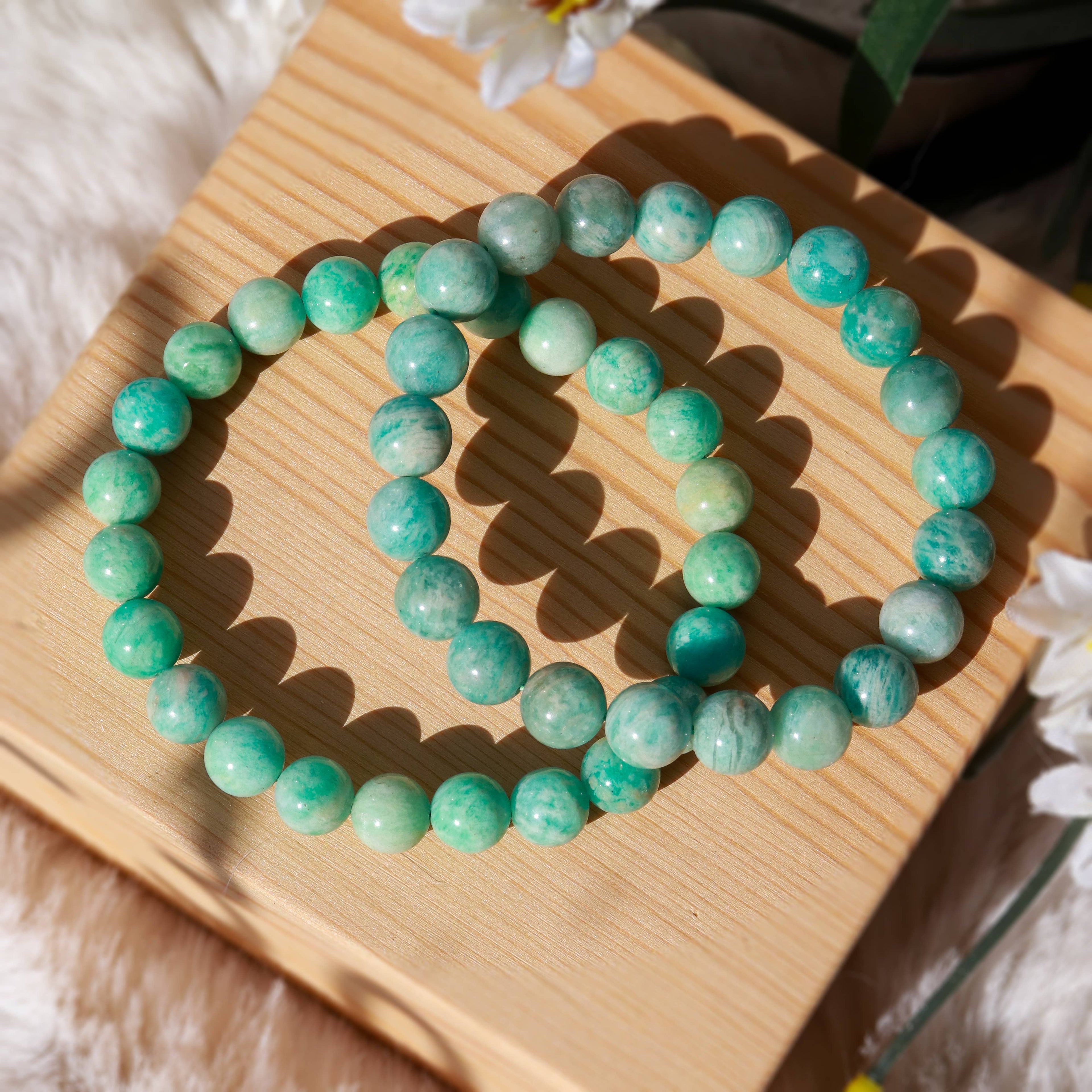 Amazonite Round Beaded Bracelet