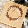 Flower Agate Round Beaded Bracelet Size: 8 mm