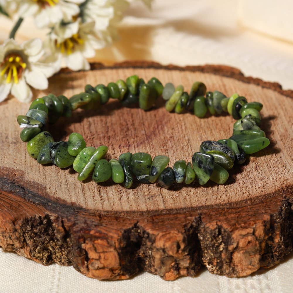 Nephrite Jade Stone Bracelet, Health & Abundance