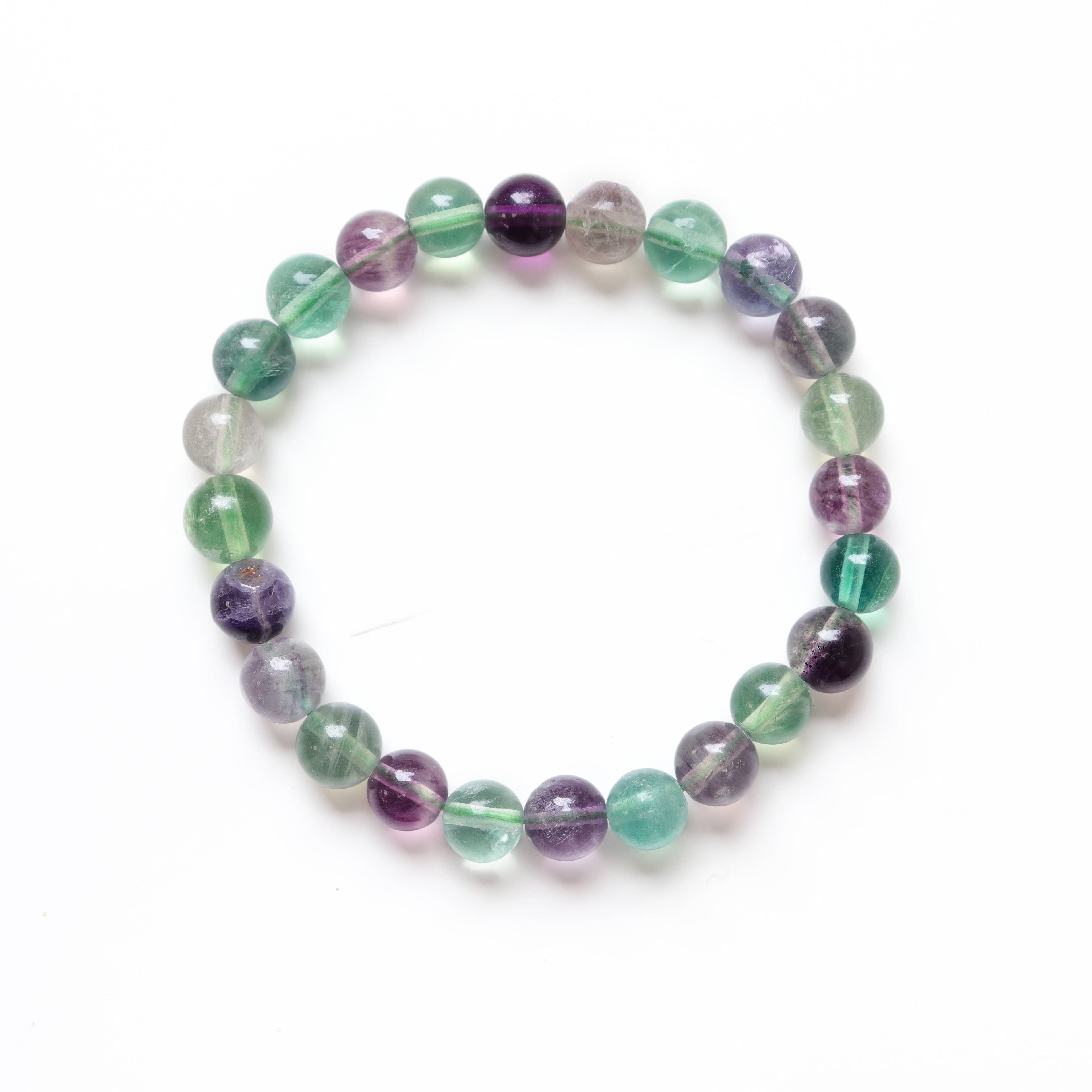 Rainbow Fluorite Round Beaded Bracelet 8 mm