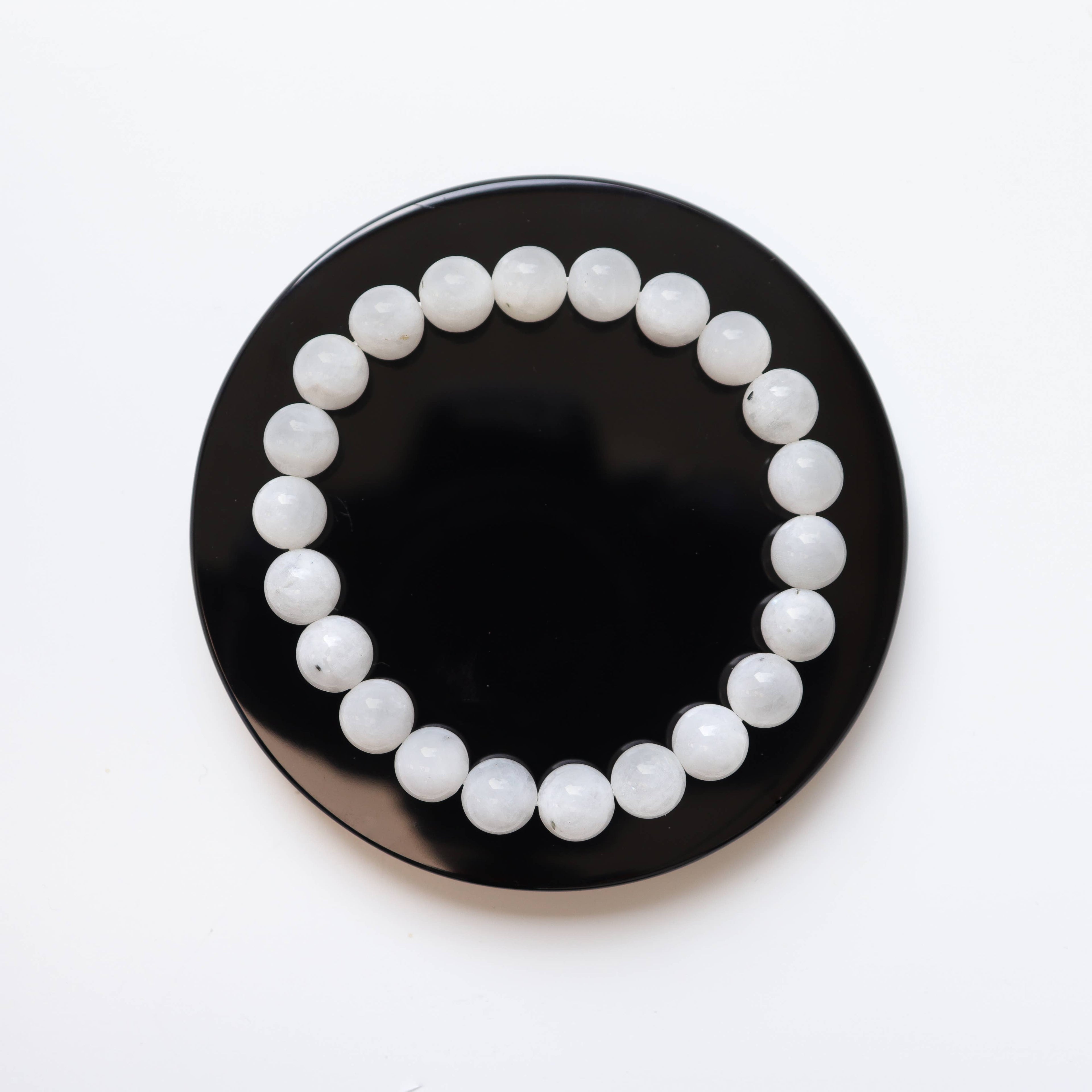 Rainbow Moonstone Round Beaded Bracelet 8 mm