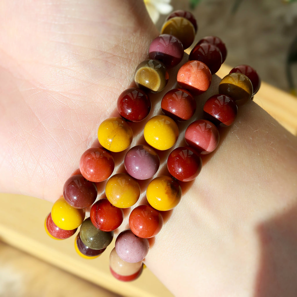 Mookaite Round Beaded Bracelet 8 mm