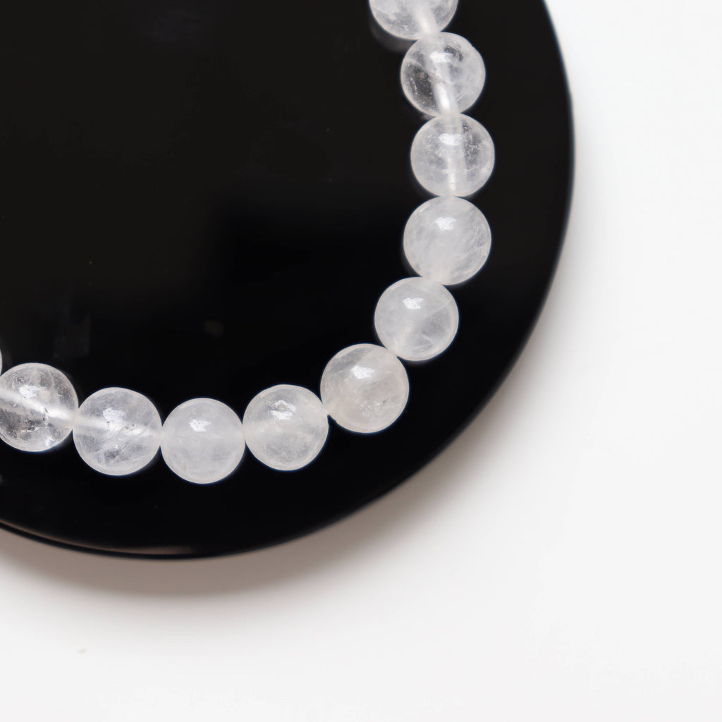 Clear Quartz Round Beaded Bracelet 8 mm