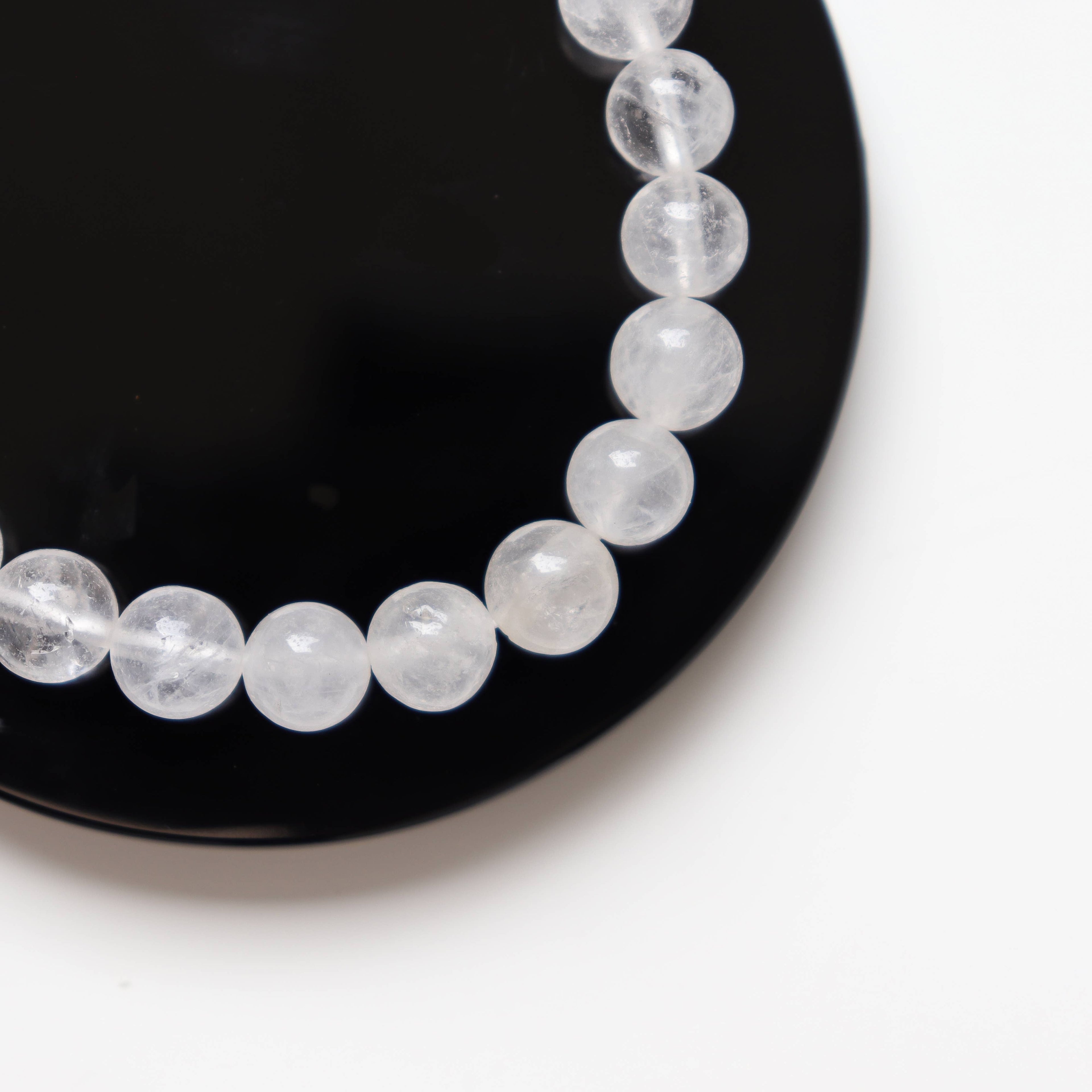 Clear Quartz Round Beaded Bracelet 8 mm