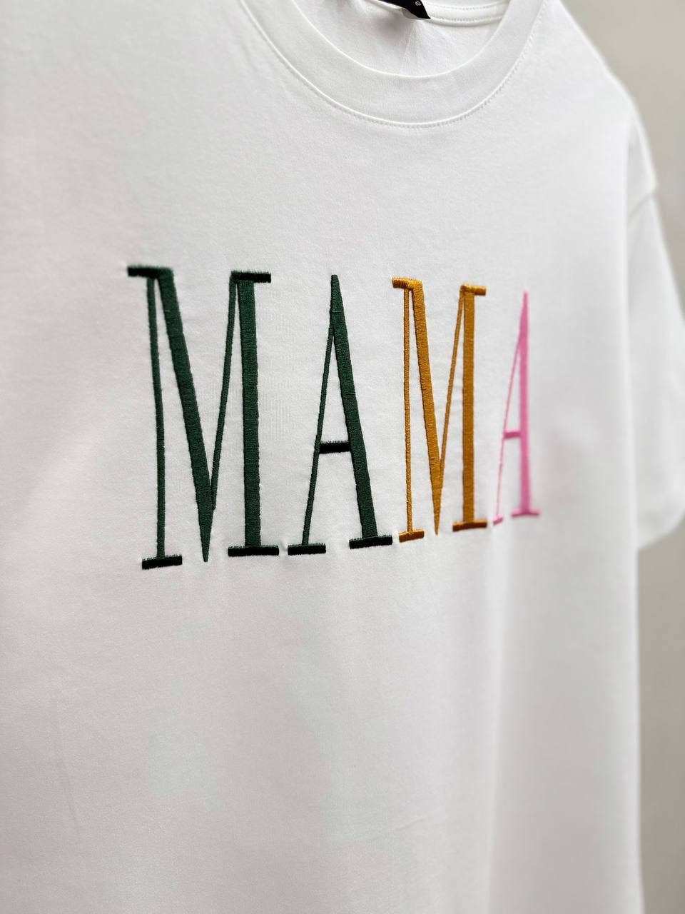 Mama Embroidery Cotton T-shirt