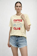 Coffee Club Cotton T-shirt: Butter Yellow