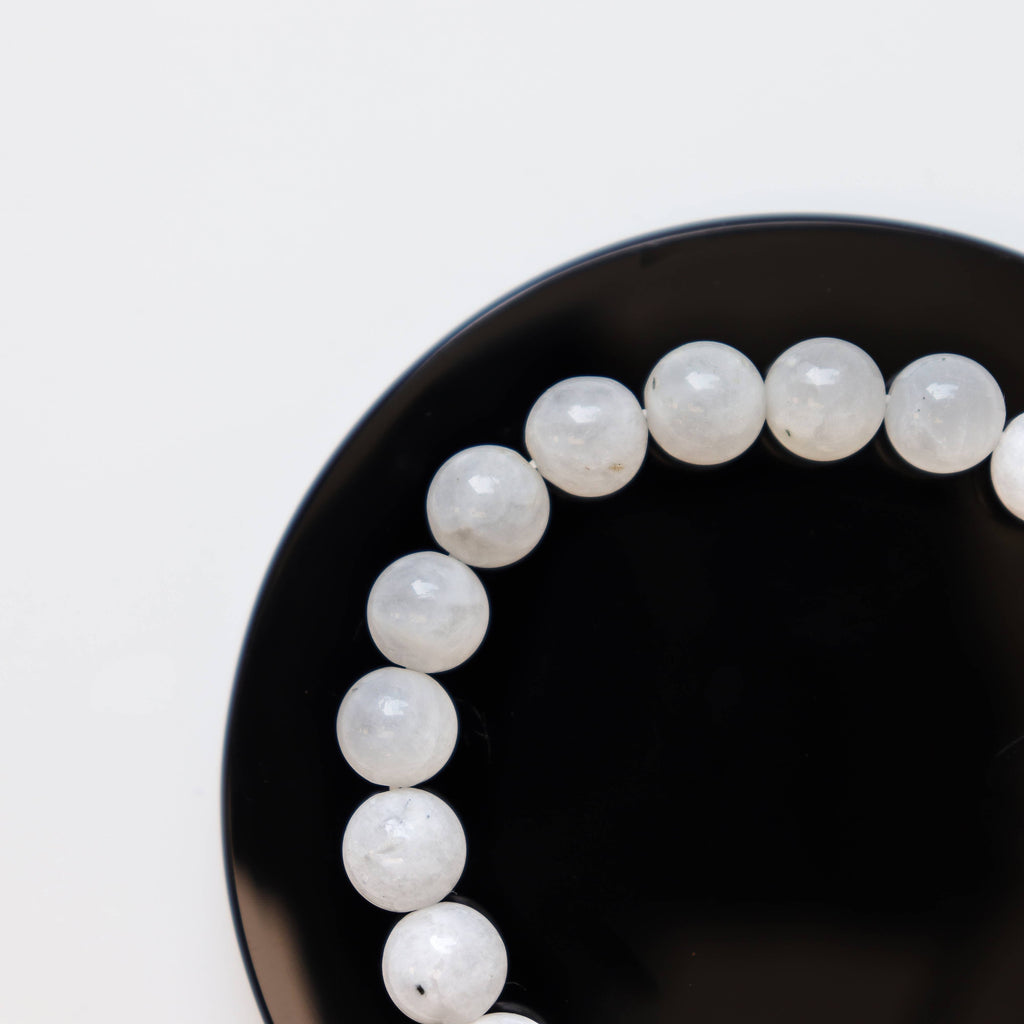 Rainbow Moonstone Round Beaded Bracelet 8 mm