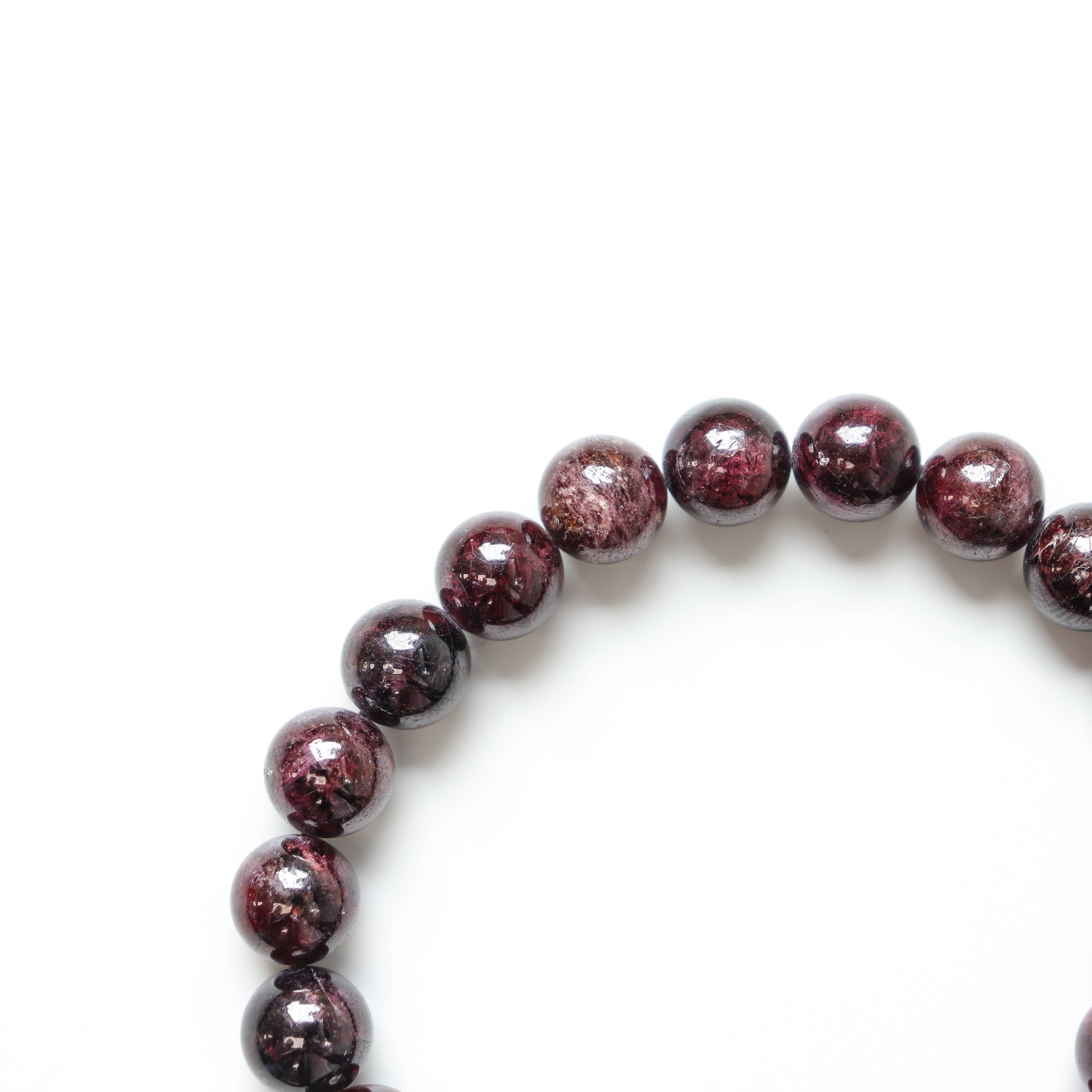 Garnet Round Beaded Bracelet 8 mm