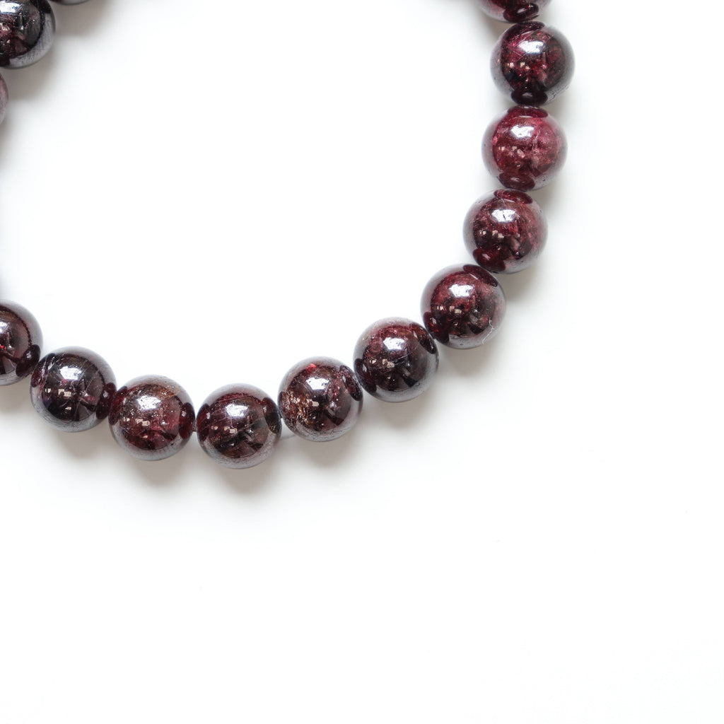 Garnet Round Beaded Bracelet 8 mm