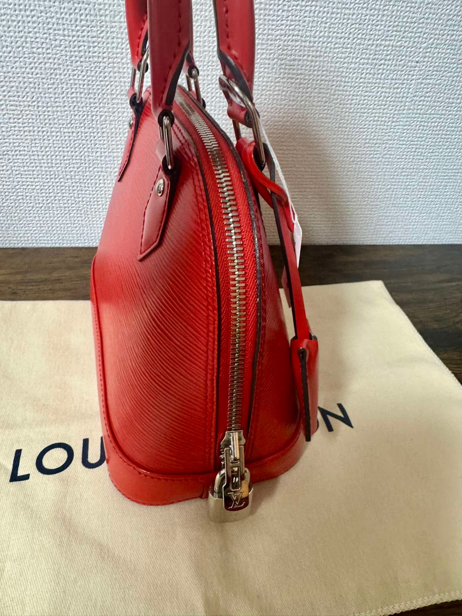Louis Vuitton BB Alma in Epi Leather in Silver Hardware