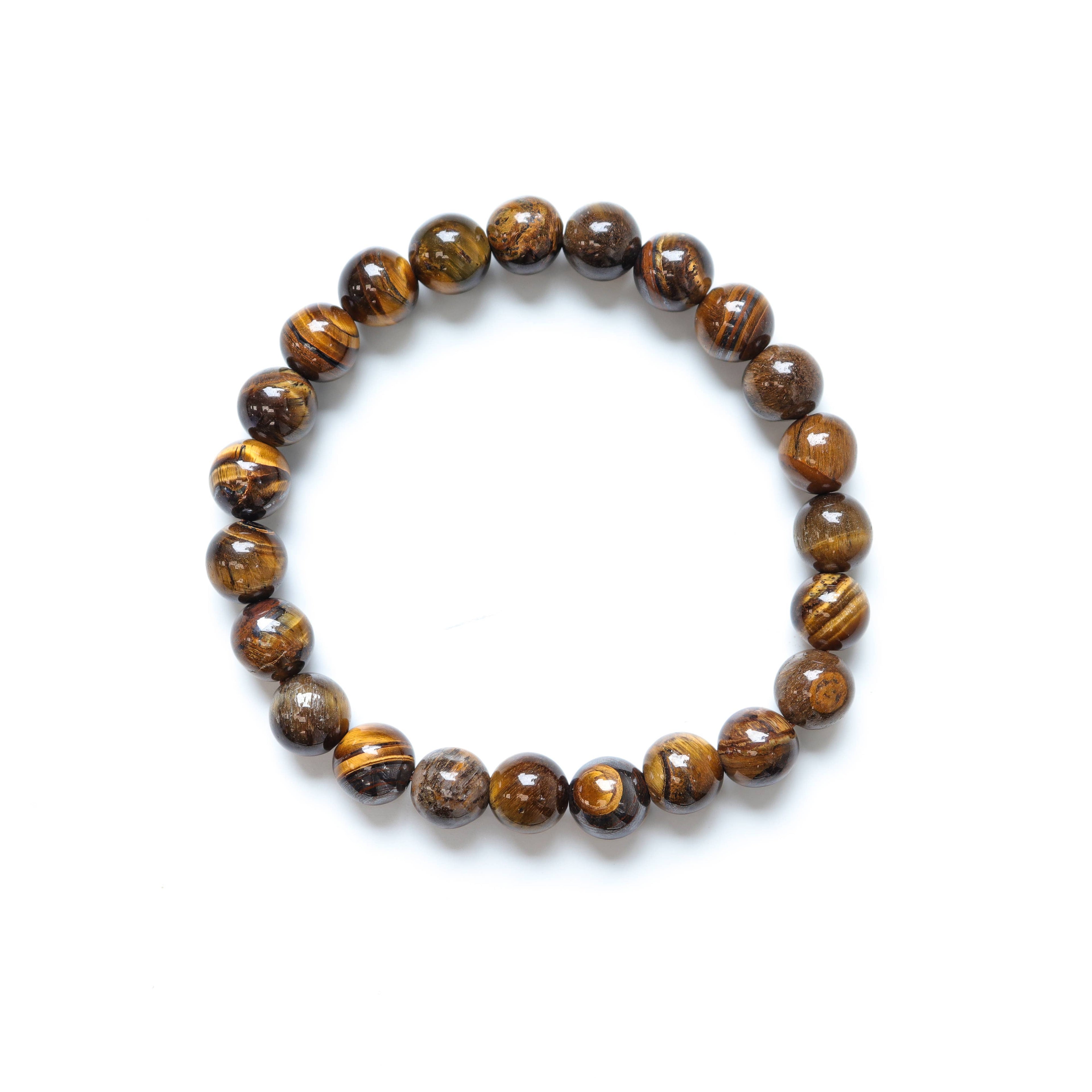 Golden Tiger's Eye Round Beaded Bracelet 8 mm