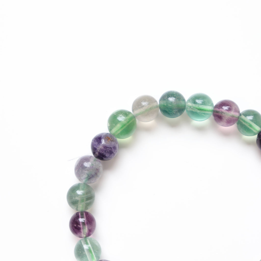 Rainbow Fluorite Round Beaded Bracelet 8 mm