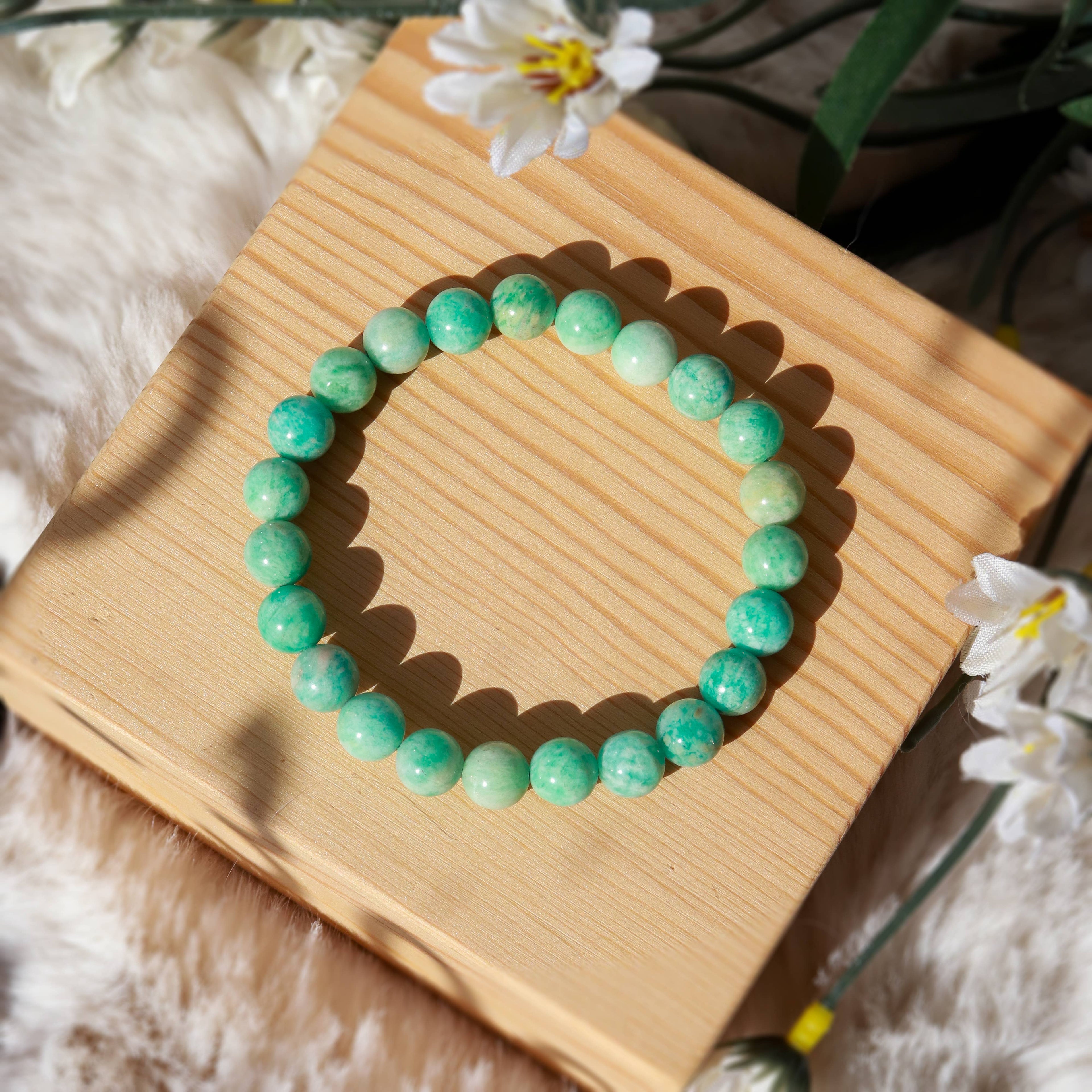 Amazonite Round Beaded Bracelet