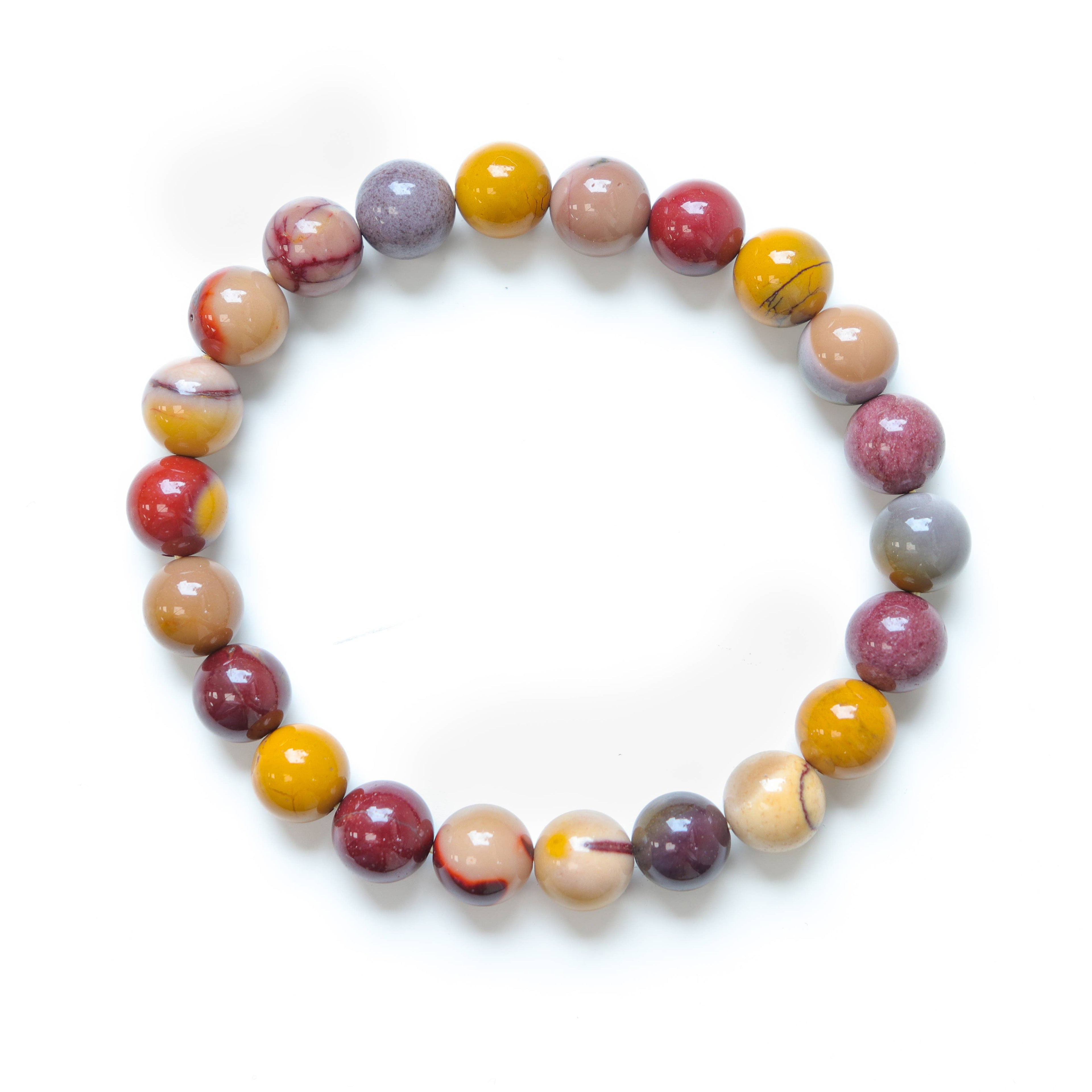 Mookaite Round Beaded Bracelet 8 mm