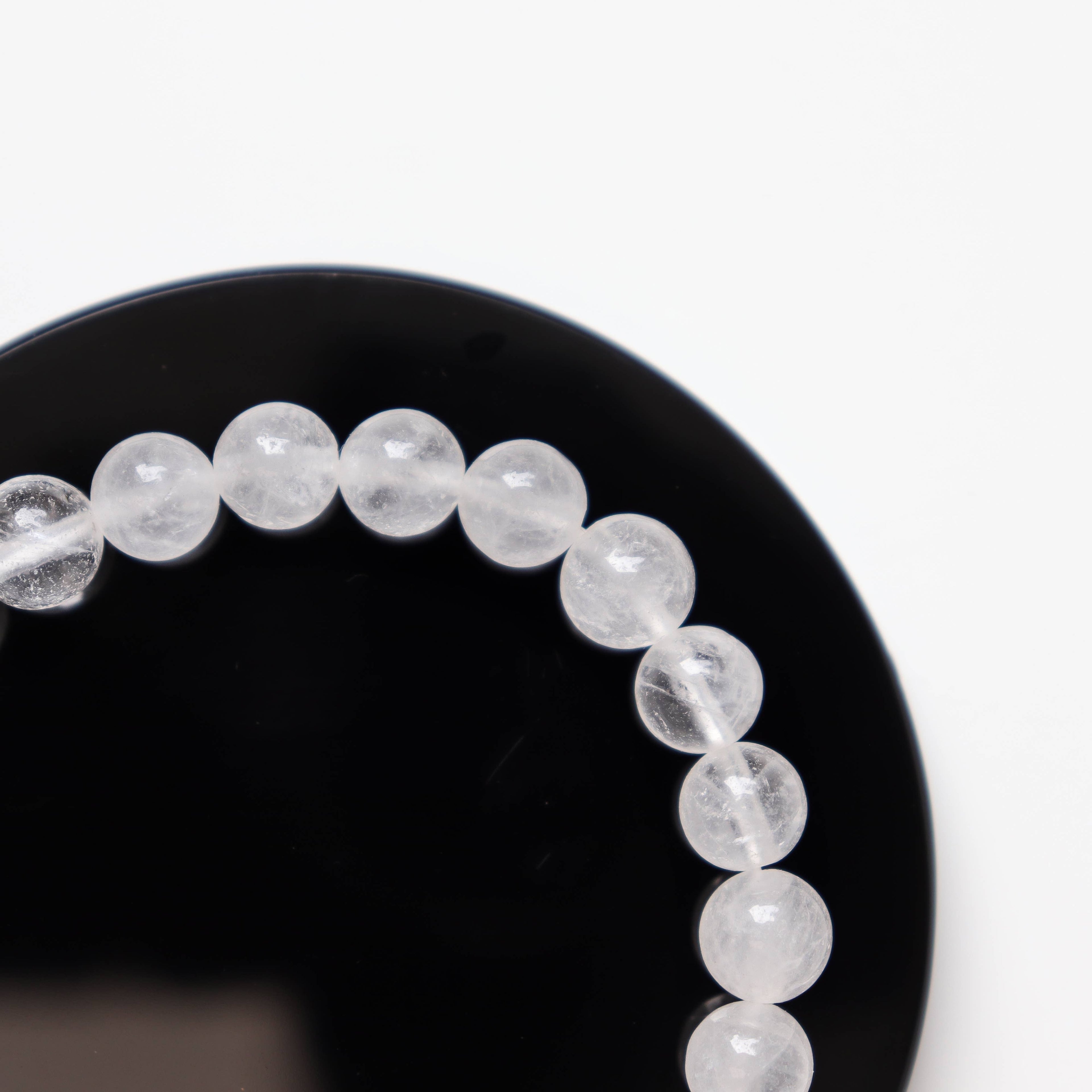 Clear Quartz Round Beaded Bracelet 8 mm