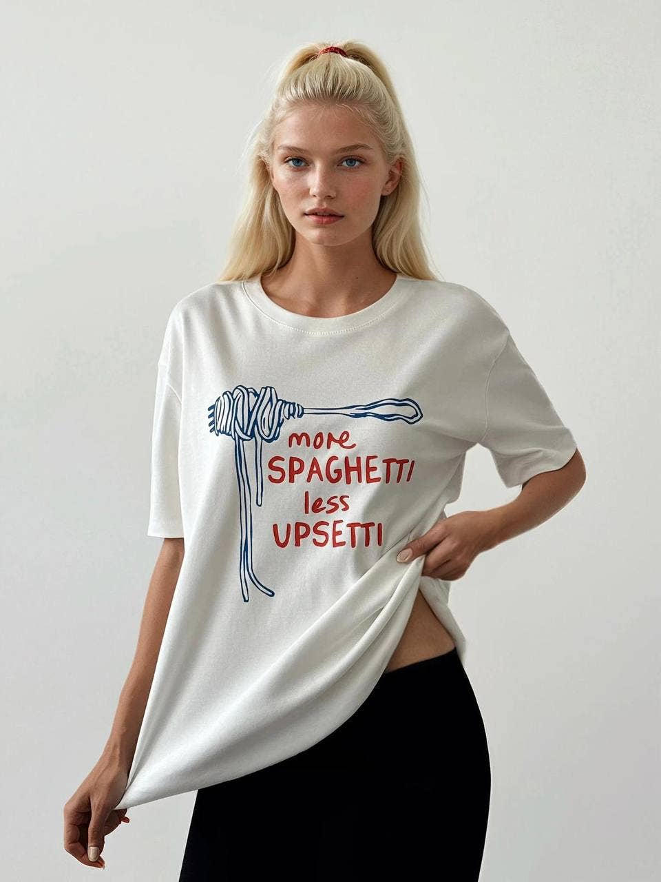 Spaghetti T-shirt: Off-White