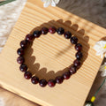 Garnet Round Beaded Bracelet 8 mm