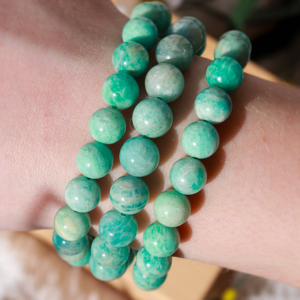 Amazonite Round Beaded Bracelet