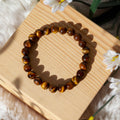 Golden Tiger's Eye Round Beaded Bracelet 8 mm