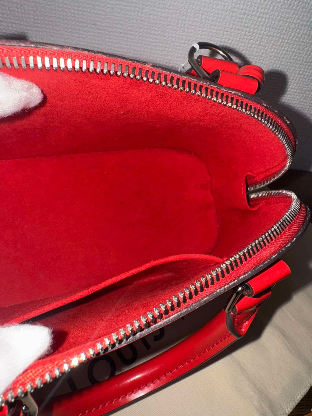 Louis Vuitton BB Alma in Epi Leather in Silver Hardware