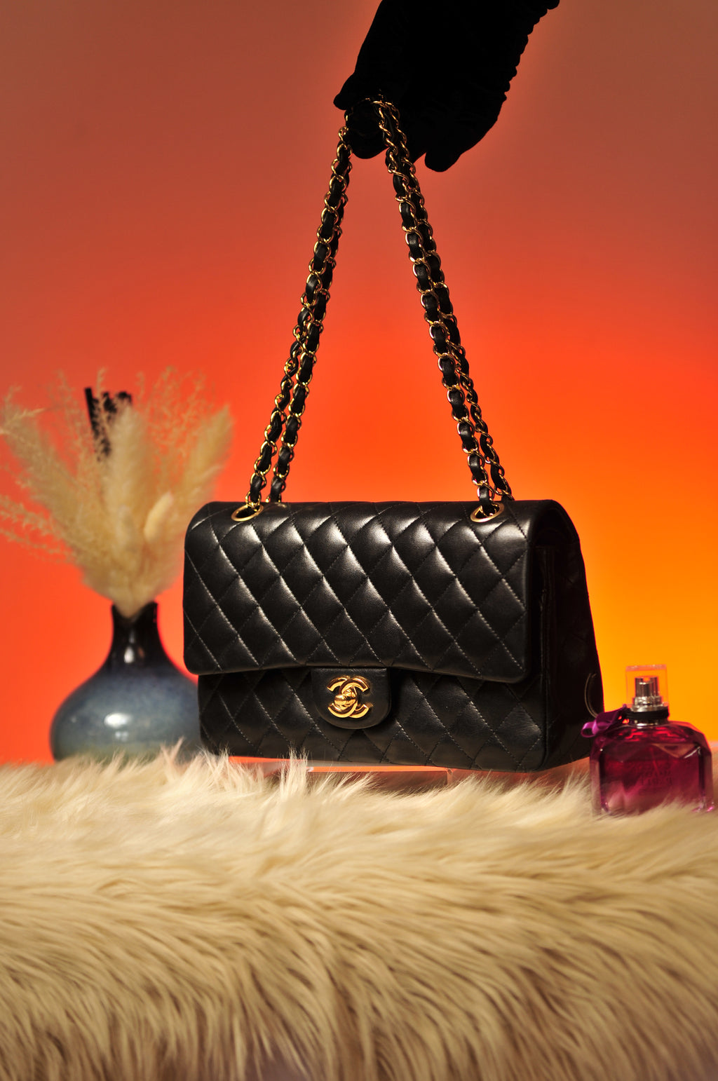 Classic Chanel Double Flap Lambskin Leather Medium