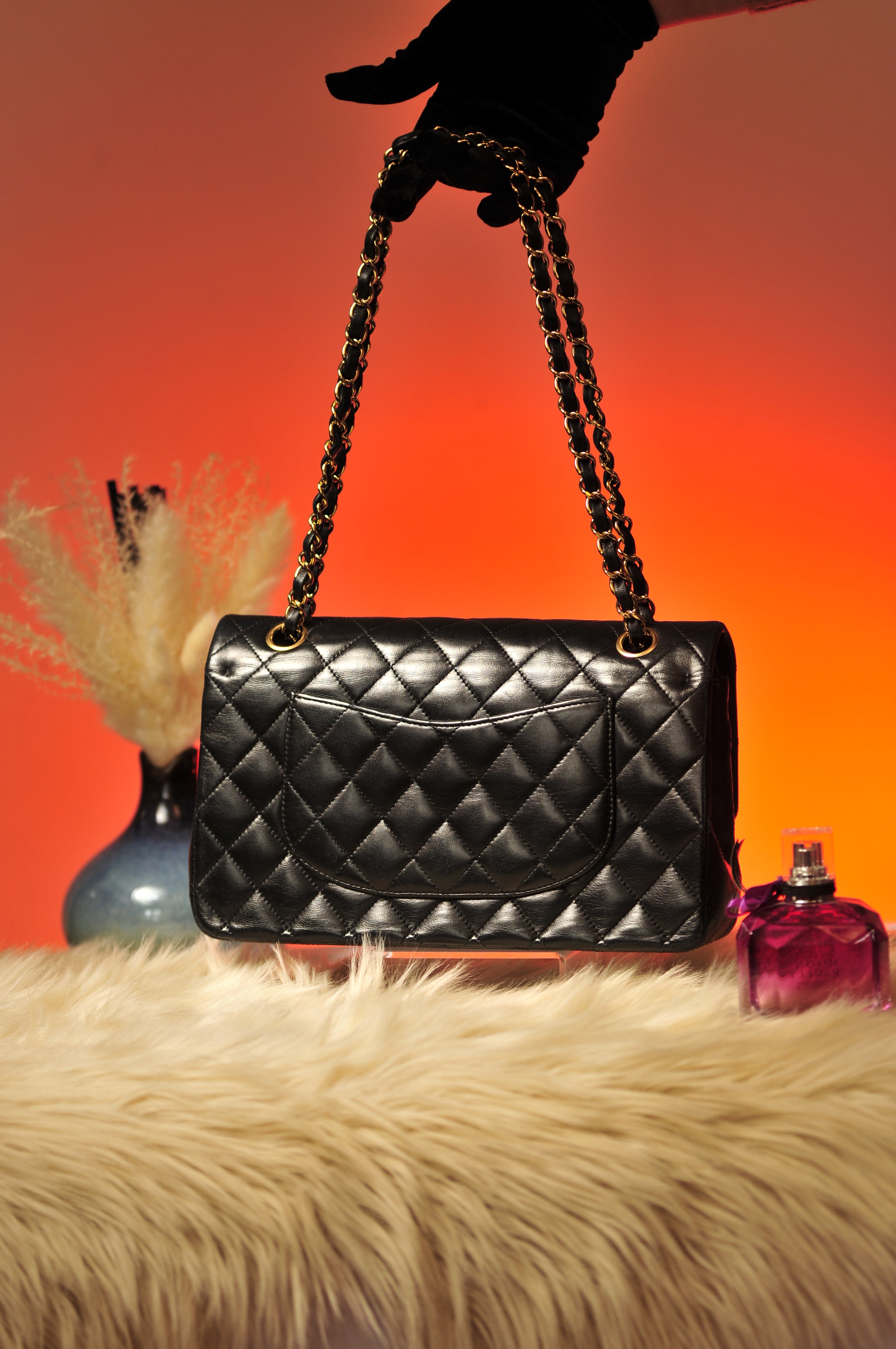 Classic Chanel Double Flap Lambskin Leather Medium