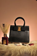 Salvatore Ferragamo Top Handle Bag in Embossed Leather with Shoulder Strap