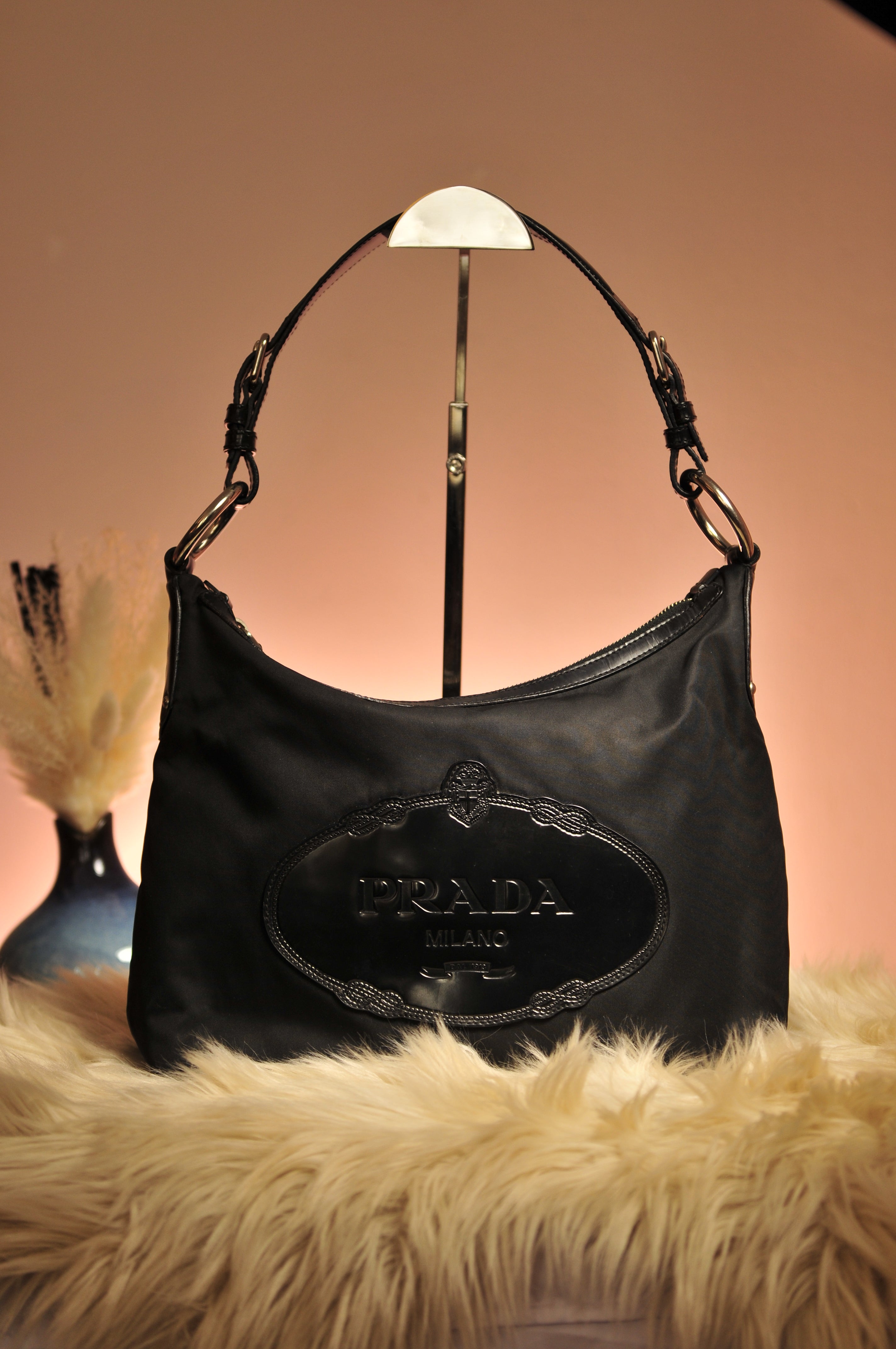 Prada Nylon and Leather Shoulder Bag | Under 1K