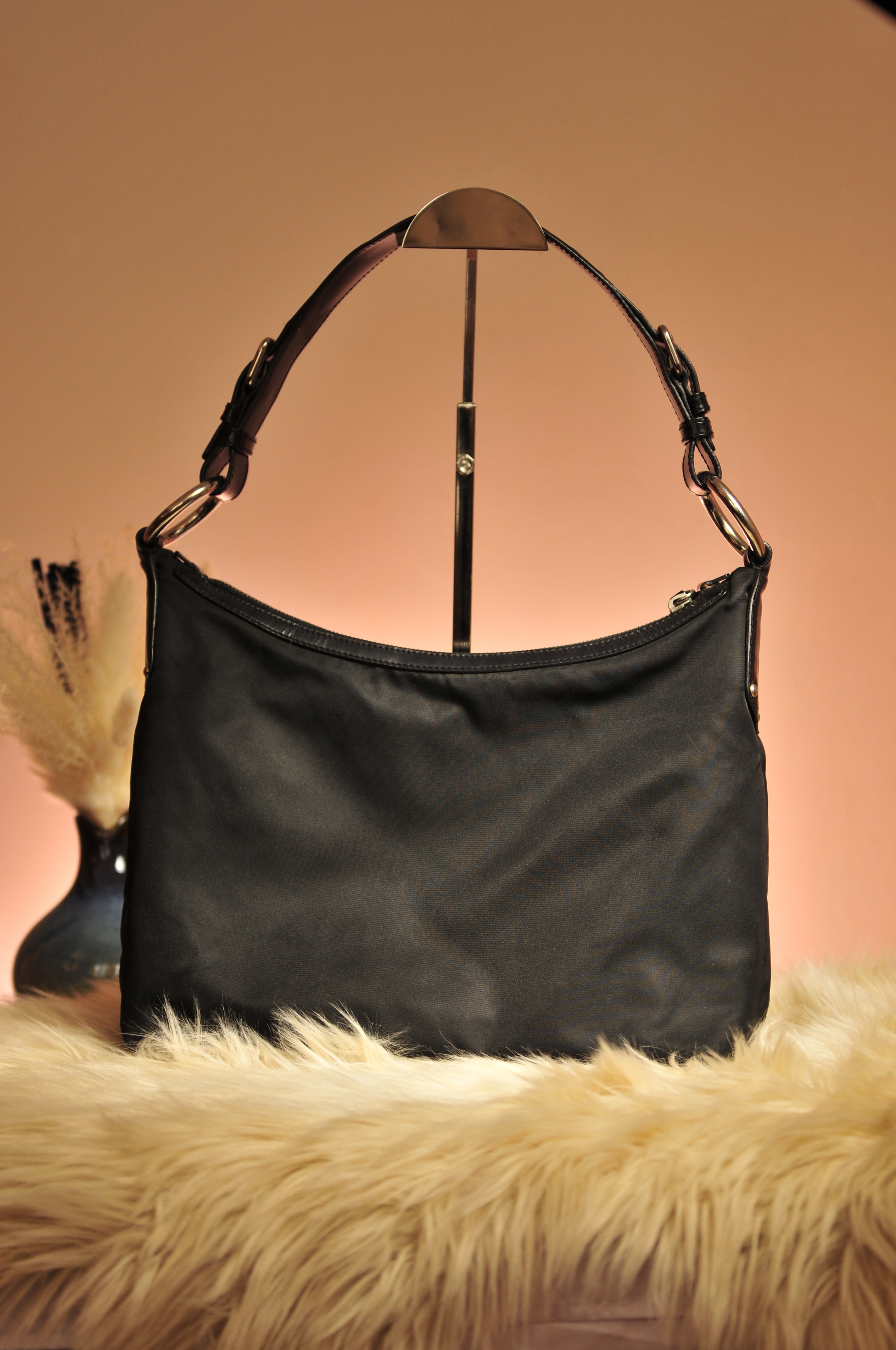 Prada Nylon and Leather Shoulder Bag | Under 1K