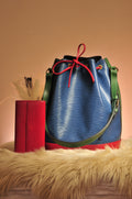 Louis Vuitton Tricolor Epi Leather Bucket Bag Paired with Epi Leather Red Leather Long Wallet