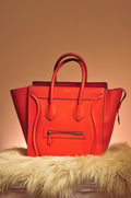 Celine Mini Luggage in Deep Orange Leather