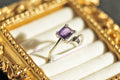 Amethyst Ring in Adjustable Mermaid Style Natural Gemstone in 925 Sterling Silver