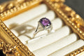 Amethyst Ring in Square Shape Natural Gemstone in 925 Sterling Silver Size 6