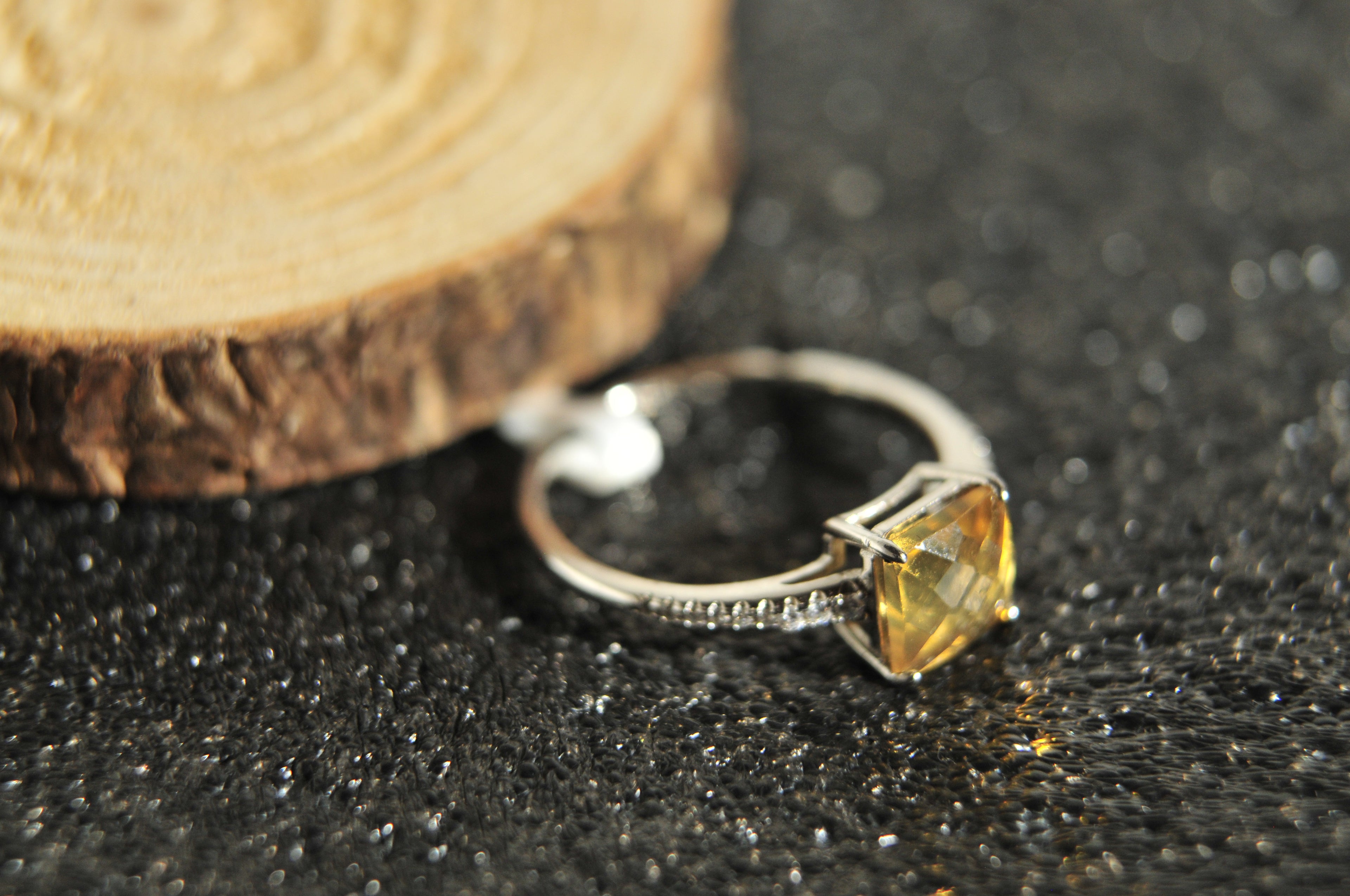 Citrine Natural Gemstone Ring in 925 Sterling Silver Size 7