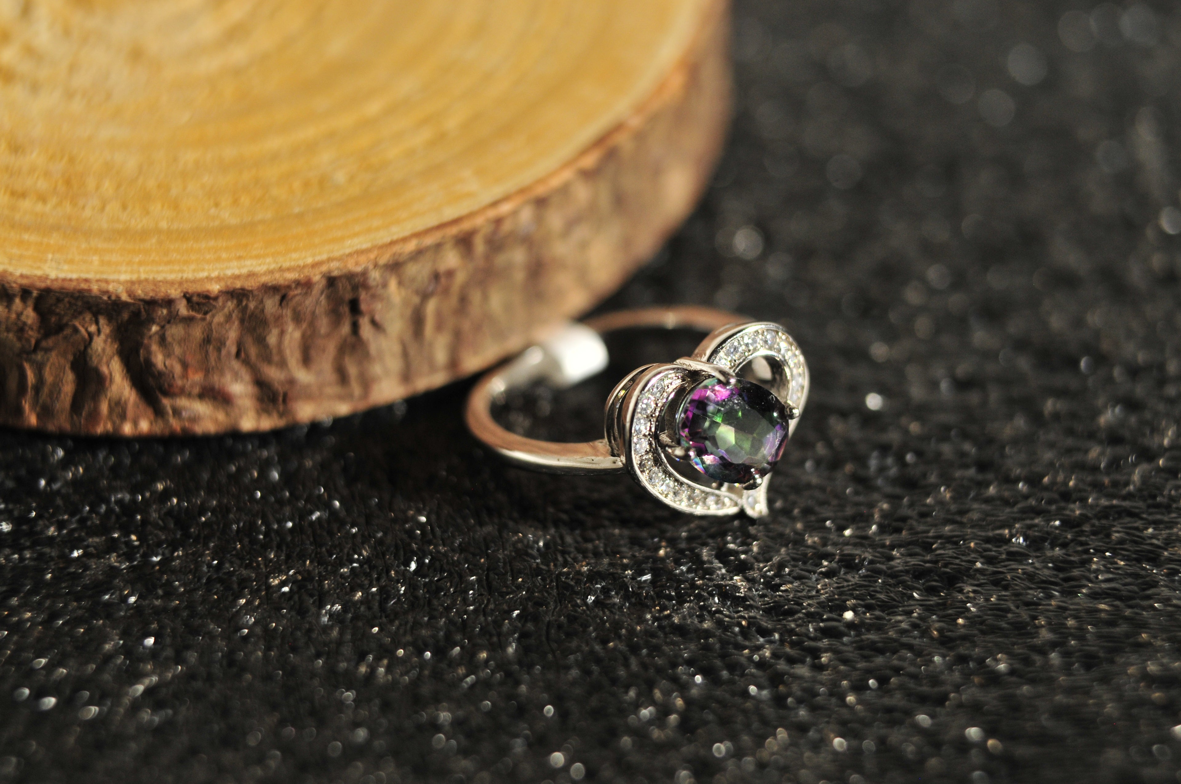 Mystic Quartz Ring Natural Gemstones in 925 Sterling Silver Size 5