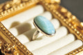 Larimar Power Ring Natural Gemstone in 925 Sterling Silver Size 7