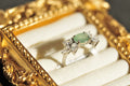 Emerald Ring Natural Gemstone in 925 Sterling Silver Size 7