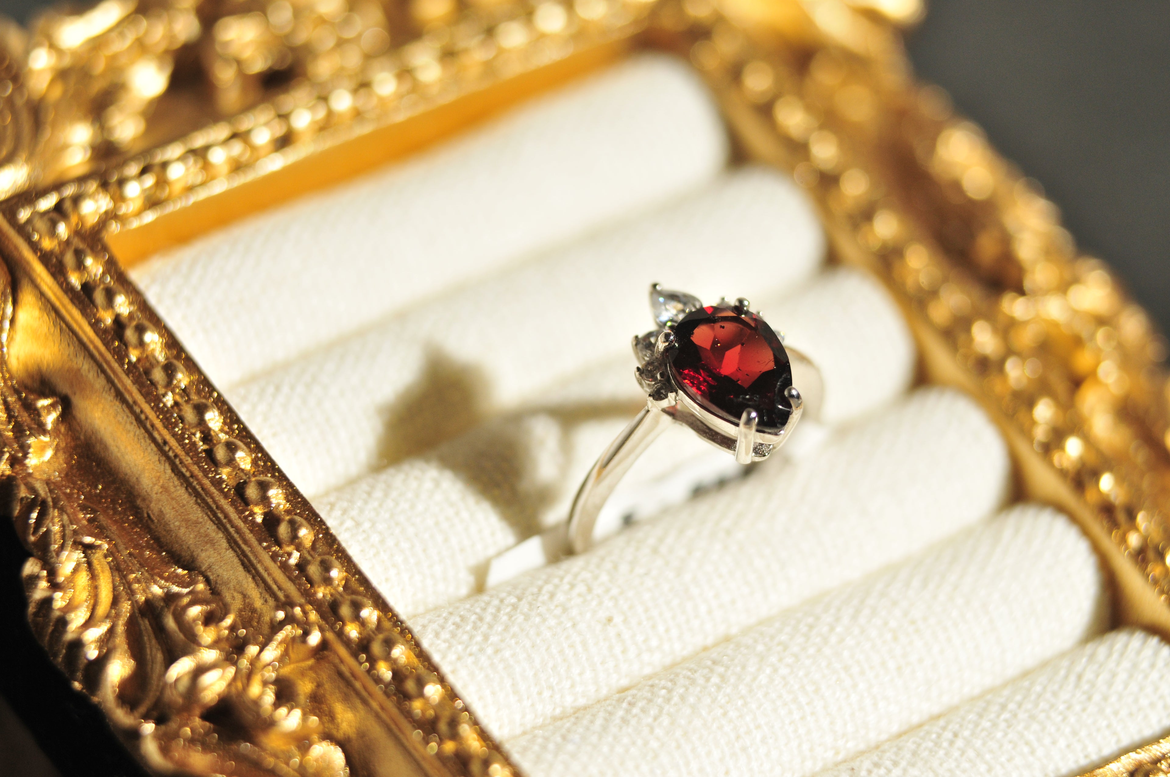 Garnet Ring Natural Gemstone in 925 Sterling Silver Size 5